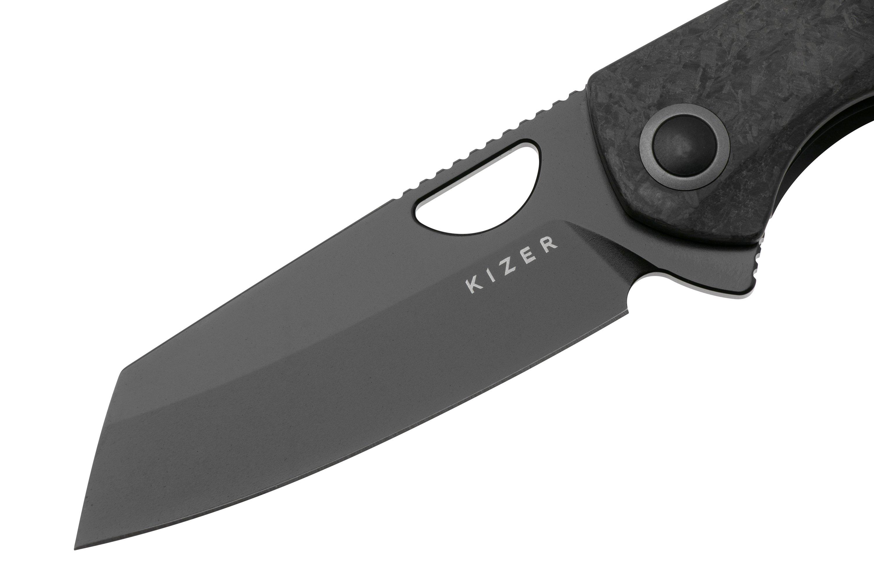 Kizer Sparrow Ki3628A2 Black CPM S45VN, Marble Carbon Fiber/Titanium ...