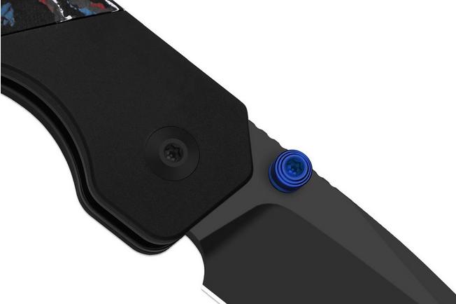Obraz dla Nóż składany Kizer Militaw 315, Ki3634.31BDA1, Matte DLC Ultra Böhler M390, Black Aluminum/FatCarbon Nebula, projekt Jonathan Styles
