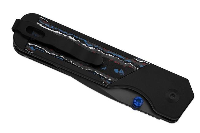 Obraz dla Nóż składany Kizer Militaw 315, Ki3634.31BDA1, Matte DLC Ultra Böhler M390, Black Aluminum/FatCarbon Nebula, projekt Jonathan Styles