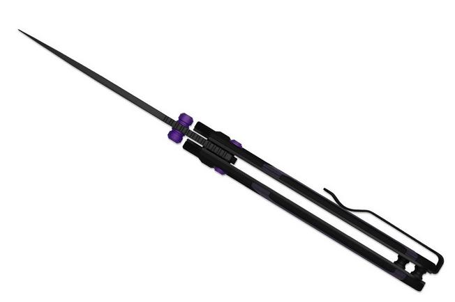 Obraz dla Nóż składany Kizer Militaw 315, Ki3634.31CDA1, Matte DLC Ultra Elmax, Black Aluminum/FatCarbon Purple Haze, projekt Jonathan Styles