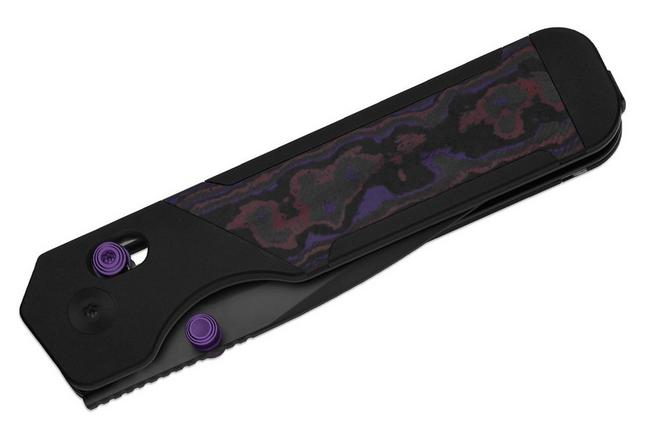 Obraz dla Nóż składany Kizer Militaw 315, Ki3634.31CDA1, Matte DLC Ultra Elmax, Black Aluminum/FatCarbon Purple Haze, projekt Jonathan Styles