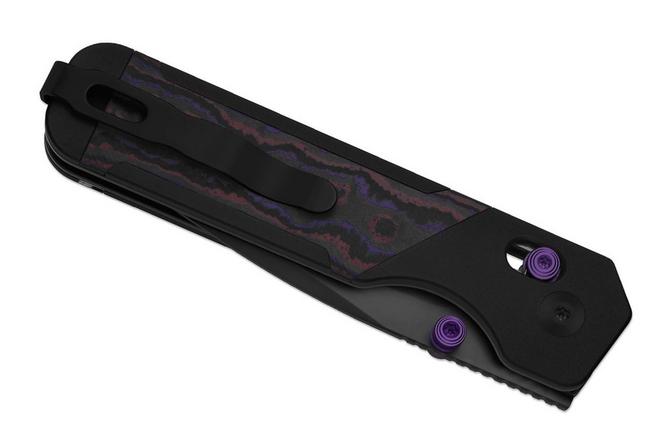 Obraz dla Nóż składany Kizer Militaw 315, Ki3634.31CDA1, Matte DLC Ultra Elmax, Black Aluminum/FatCarbon Purple Haze, projekt Jonathan Styles