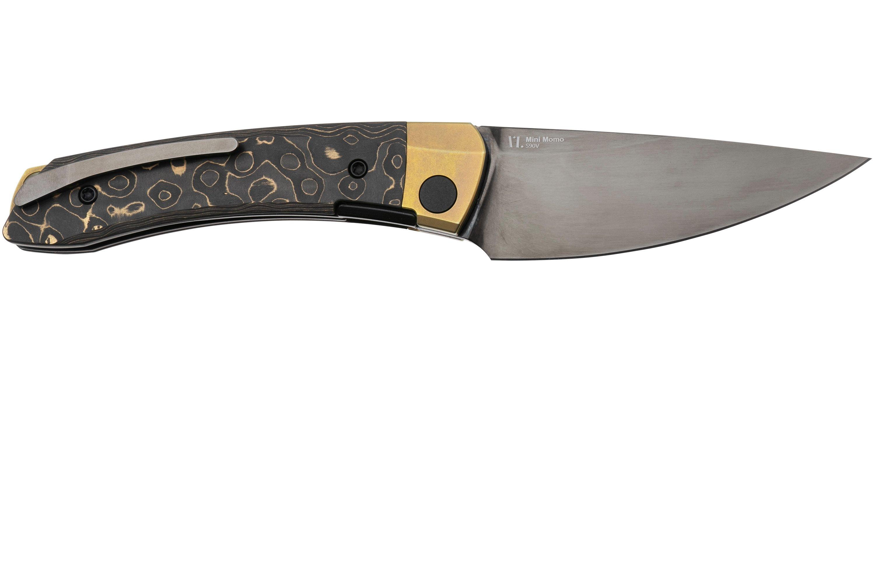 Kizer Mini Momo KI3663A3 Black CPM S90V, Titanium Fat Carbon