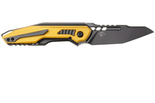 Afbeelding voor Kizer Zero KI3664A1, Black DLC CPM S35VN, Black Titanium, Yellow Aluminum zakmes, Maciej Torbé design