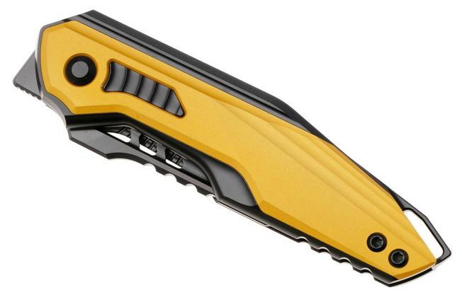 Afbeelding voor Kizer Zero KI3664A1, Black DLC CPM S35VN, Black Titanium, Yellow Aluminum zakmes, Maciej Torbé design