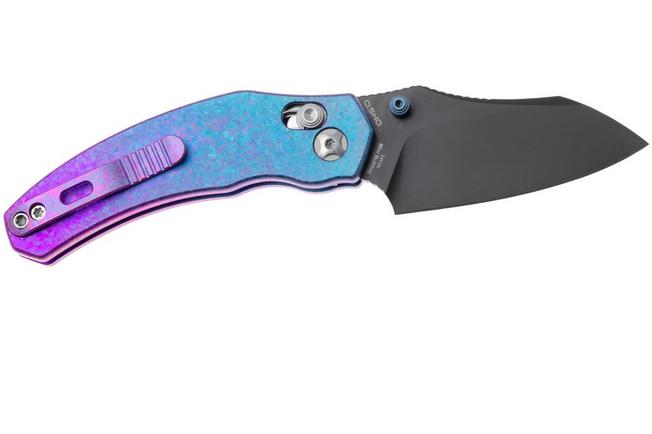 Afbeelding voor Kizer Mini Bulldog KI3672SA1 Polished DLC S45VN, Blue Purple Titanium, zakmes, O.SHO design