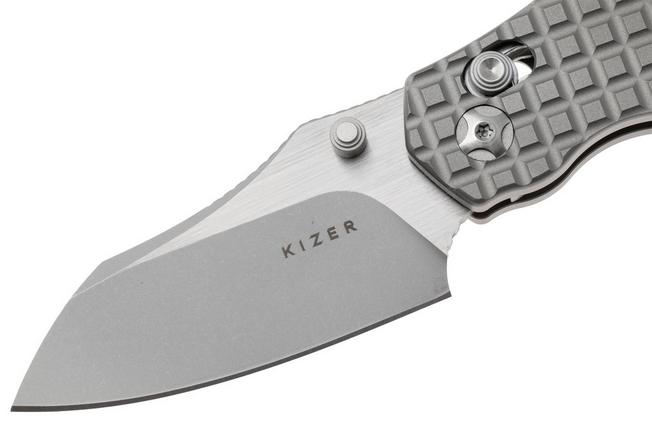 Afbeelding voor Kizer Mini Bulldog KI3672SA2 Two-Tone S45VN, Textured Titanium, zakmes, O.SHO design