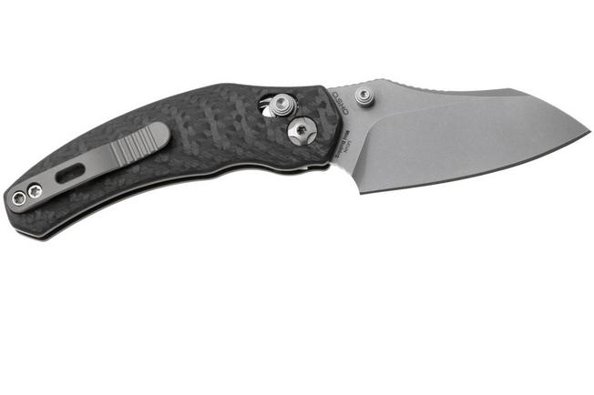 Afbeelding voor Kizer Mini Bulldog KI3672SA3 Stonewashed S45VN, Carbonfiber, zakmes, O.SHO design