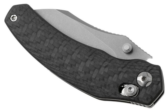 Afbeelding voor Kizer Mini Bulldog KI3672SA3 Stonewashed S45VN, Carbonfiber, zakmes, O.SHO design