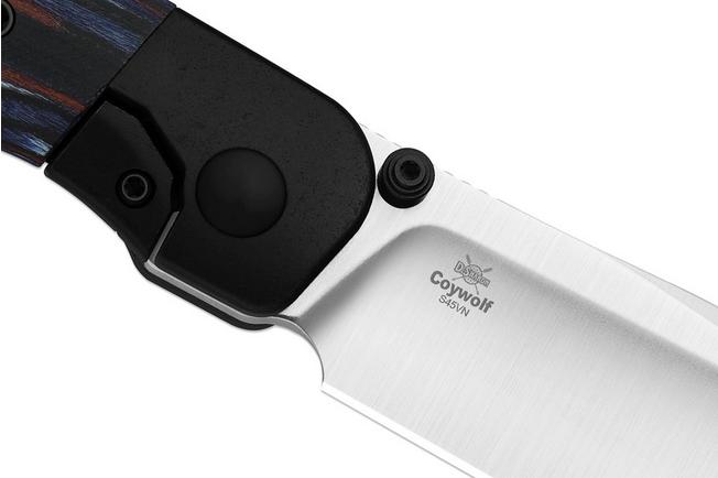 Bild für Kizer Coywolf KI3685A2 Satin Compound Grind S45VN, Titanium & Reconstituted Wood, Taschenmesser, Derek Sharon Design