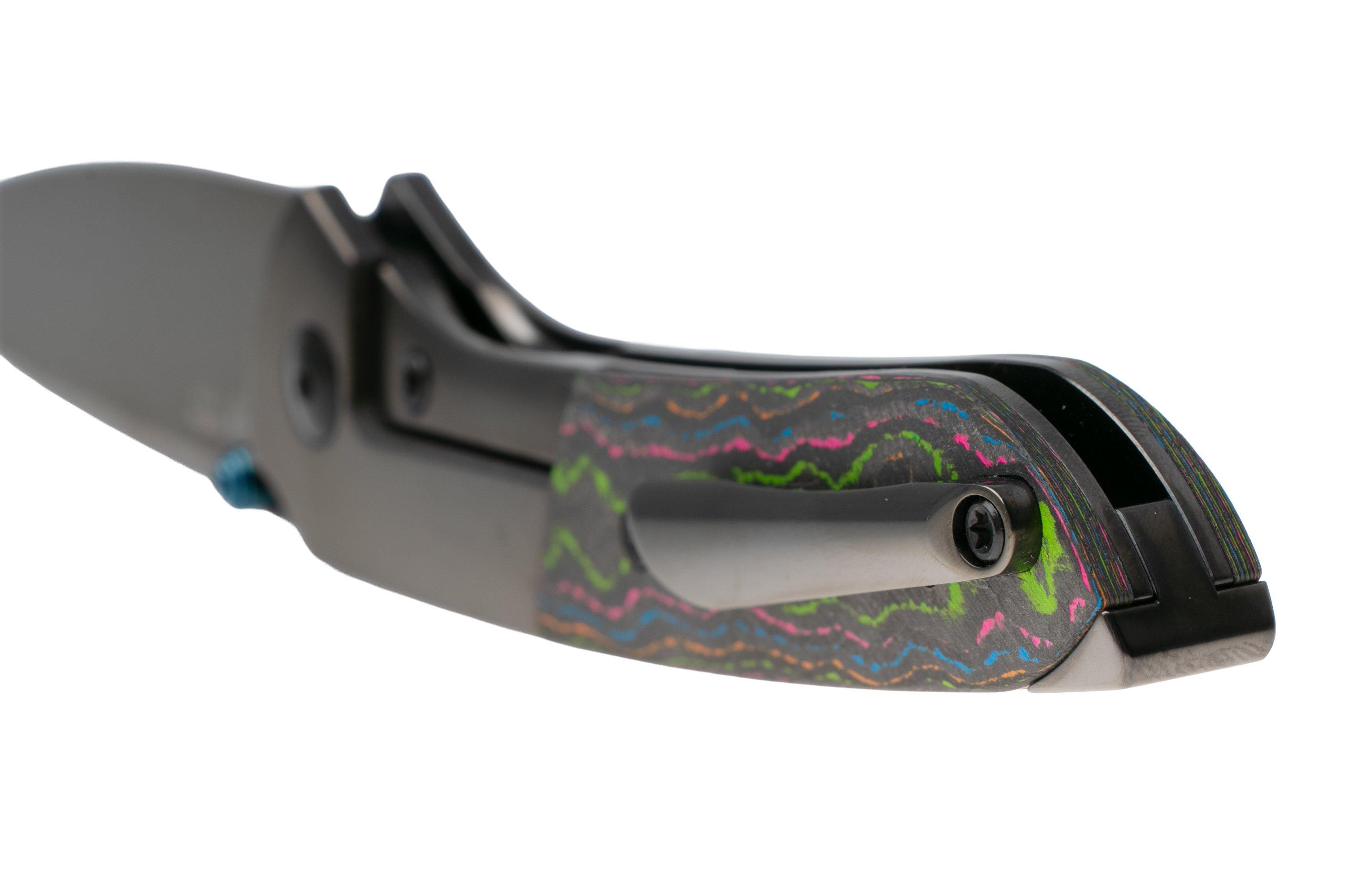 Kizer Spitfire KI3690A2 Polished DLC S35VN, Black Titanium 80's Camo ...
