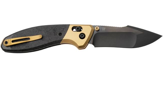 Afbeelding voor Kizer Staffi KI3695A1 Matte DLC S45Vn, Gold Titanium Carbonfiber Inlay, zakmes