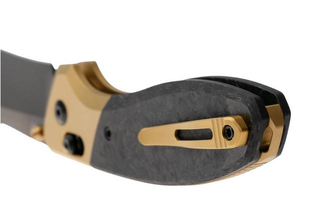 Afbeelding voor Kizer Staffi KI3695A1 Matte DLC S45Vn, Gold Titanium Carbonfiber Inlay, zakmes