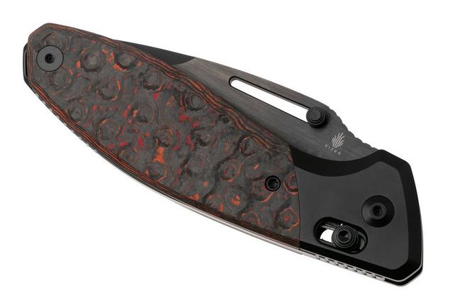 Afbeelding voor Kizer Bulli KI3695A3 Matte DLC S45VN, Black Titanium Mars Valley Fat Carbon, zakmes