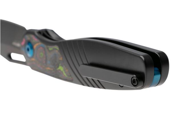 Afbeelding voor Kizer Raze KI3720A1 Matte DLC S45VN, Black Titanium Camo Carbon 80's Inlay, zakmes, Mark Perez design