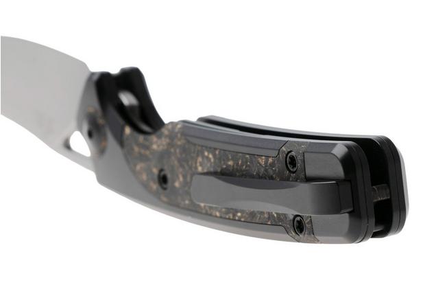 Afbeelding voor Kizer Ara KI3729A1, Bubble Stonewashed CPM S45VN, Titanium / Gold Flake Carbon Fiber zakmes, Jonathan Styles and Paul Munko design