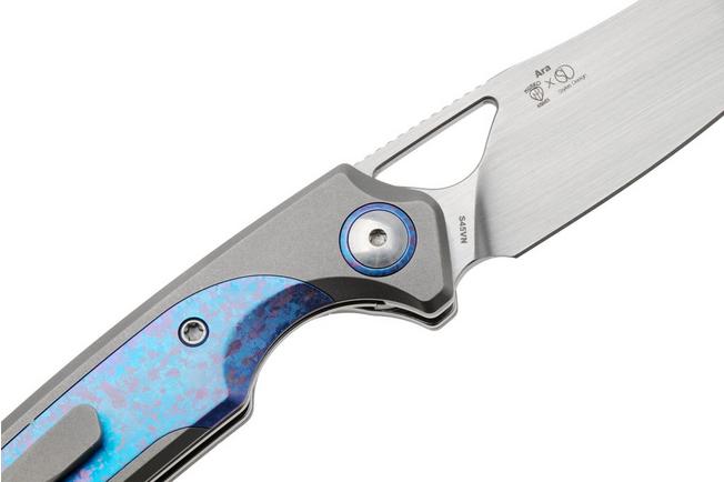 Afbeelding voor Kizer Ara KI3729A3, Hand Brushed Satin CPM S45VN, Snowflake Titanium zakmes, Jonathan Styles and Paul Munko design