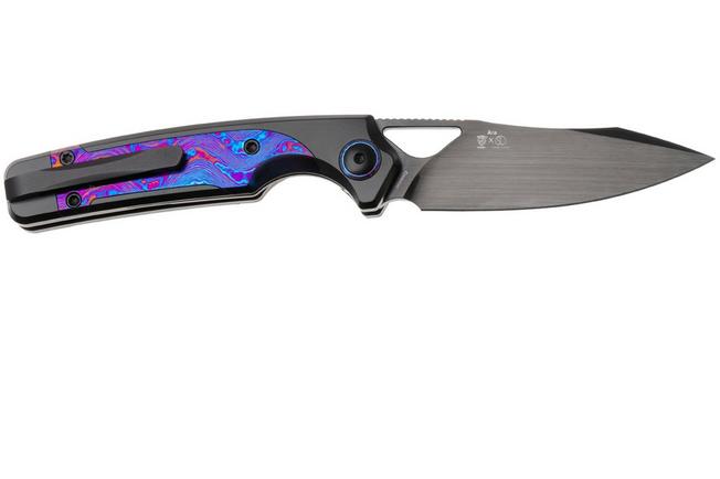Afbeelding voor Kizer Ara KI3729A4 Hand Brushed DLC CPM Cruwear, Titanium & Timascus, zakmes, Jonathan Styles and Paul Munko design