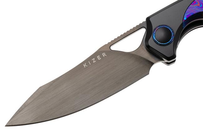 Afbeelding voor Kizer Ara KI3729A4 Hand Brushed DLC CPM Cruwear, Titanium & Timascus, zakmes, Jonathan Styles and Paul Munko design