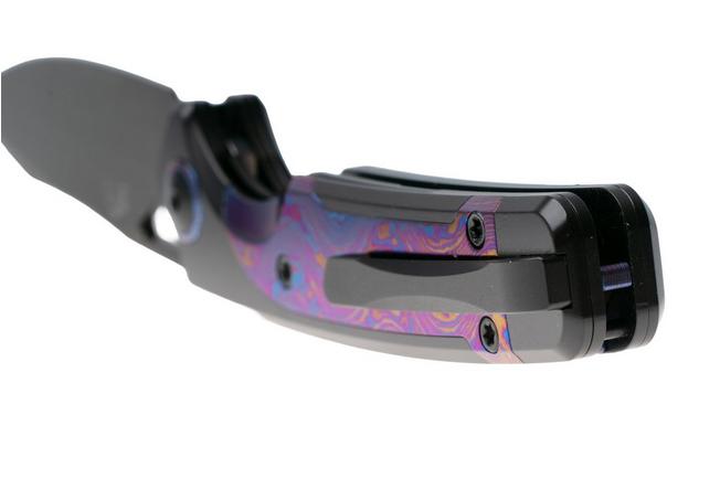 Afbeelding voor Kizer Ara KI3729A4 Hand Brushed DLC CPM Cruwear, Titanium & Timascus, zakmes, Jonathan Styles and Paul Munko design