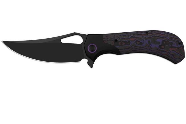 Obraz dla Nóż składany Kizer Cyclone Ki3734A1, Matte DLC Ultra S35VN, Titanium, Purple Haze FatCarbon, projekt James Lowe