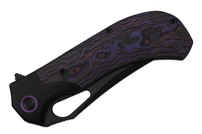 Obraz dla Nóż składany Kizer Cyclone Ki3734A1, Matte DLC Ultra S35VN, Titanium, Purple Haze FatCarbon, projekt James Lowe