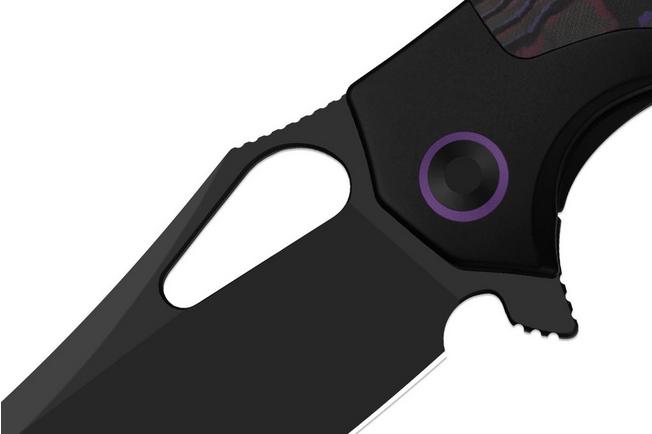 Obraz dla Nóż składany Kizer Cyclone Ki3734A1, Matte DLC Ultra S35VN, Titanium, Purple Haze FatCarbon, projekt James Lowe