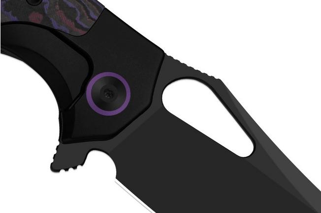 Obraz dla Nóż składany Kizer Cyclone Ki3734A1, Matte DLC Ultra S35VN, Titanium, Purple Haze FatCarbon, projekt James Lowe
