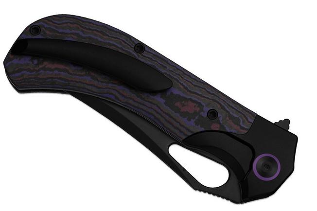Obraz dla Nóż składany Kizer Cyclone Ki3734A1, Matte DLC Ultra S35VN, Titanium, Purple Haze FatCarbon, projekt James Lowe