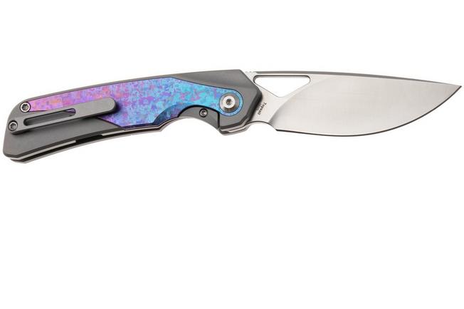 Afbeelding voor Kizer Topsail KI3735A1 Satin S45VN, Titanium & Crystallized Titanium Inlays, zakmes, Jonathan Styles design