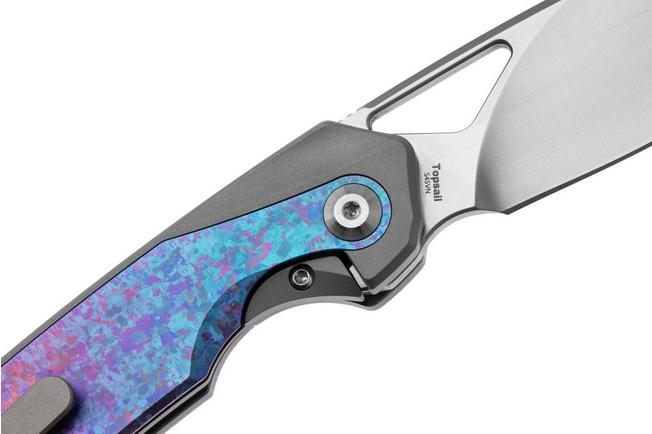 Afbeelding voor Kizer Topsail KI3735A1 Satin S45VN, Titanium & Crystallized Titanium Inlays, zakmes, Jonathan Styles design
