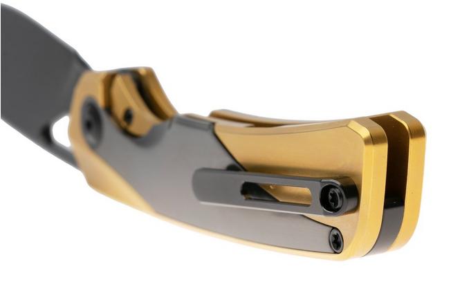 Afbeelding voor Kizer Topsail KI3735A3 Matte DLC M390, Gold Titanium & Zirconium Inlays, zakmes, Jonathan Styles design