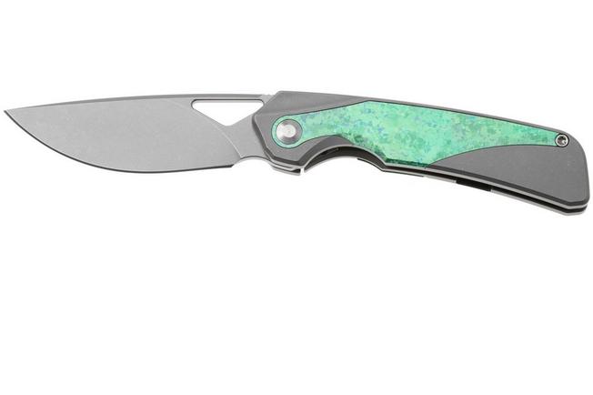 Afbeelding voor Kizer Topsail KI3735A4 Stonewashed M390, Titanium & Crystallized Titanium Inlays, zakmes, Jonathan Styles design