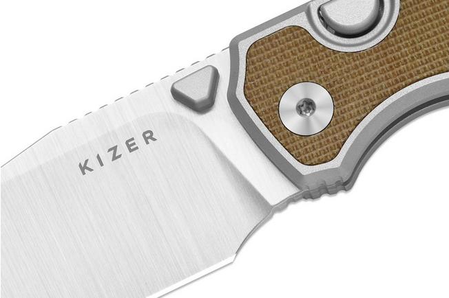 Image for Kizer Wharning KI3738A1 Satin S45VN, Aluminum Norplex UltreX Micarta, pocket knife, Johan Jordaan design