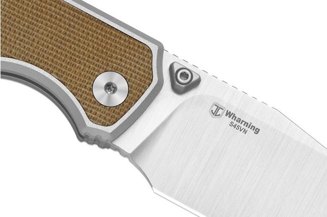 Image for Kizer Wharning KI3738A1 Satin S45VN, Aluminum Norplex UltreX Micarta, pocket knife, Johan Jordaan design