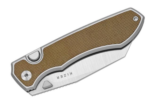 Image for Kizer Wharning KI3738A1 Satin S45VN, Aluminum Norplex UltreX Micarta, pocket knife, Johan Jordaan design