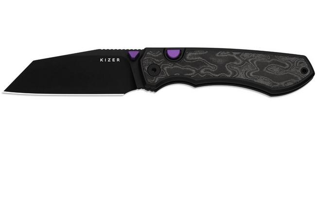 Image for Kizer Wharning KI3738A2 PVD S45VN, Black Aluminum Norplex UltreX Micarta, pocket knife, Johan Jordaan design