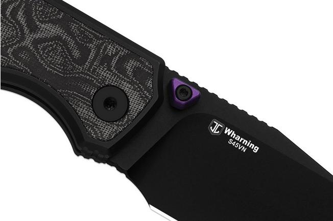 Image for Kizer Wharning KI3738A2 PVD S45VN, Black Aluminum Norplex UltreX Micarta, pocket knife, Johan Jordaan design