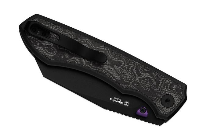 Image for Kizer Wharning KI3738A2 PVD S45VN, Black Aluminum Norplex UltreX Micarta, pocket knife, Johan Jordaan design