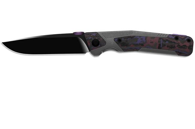 Image pour Kizer Sable Chief Ki3745A2, Matte DLC Ultra K390, Gray Titanium/Purple Haze FatCarbon, couteau de poche, Jonathan Styles design