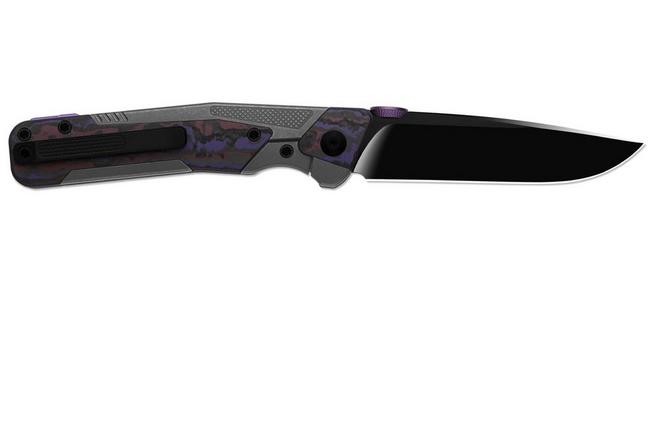 Image pour Kizer Sable Chief Ki3745A2, Matte DLC Ultra K390, Gray Titanium/Purple Haze FatCarbon, couteau de poche, Jonathan Styles design