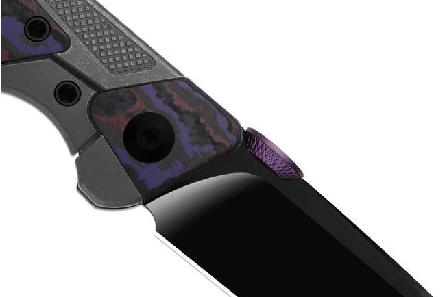 Image pour Kizer Sable Chief Ki3745A2, Matte DLC Ultra K390, Gray Titanium/Purple Haze FatCarbon, couteau de poche, Jonathan Styles design