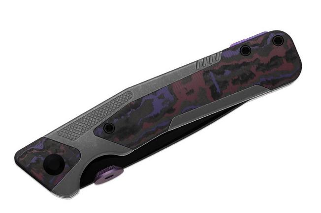 Image pour Kizer Sable Chief Ki3745A2, Matte DLC Ultra K390, Gray Titanium/Purple Haze FatCarbon, couteau de poche, Jonathan Styles design
