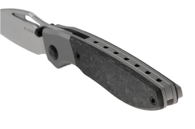 Afbeelding voor Kizer Shrike KI3746A1 Hand Brushed Satin S45VN, Gray Titanium & Carbonfiber, zakmes, Johan Jordaan design