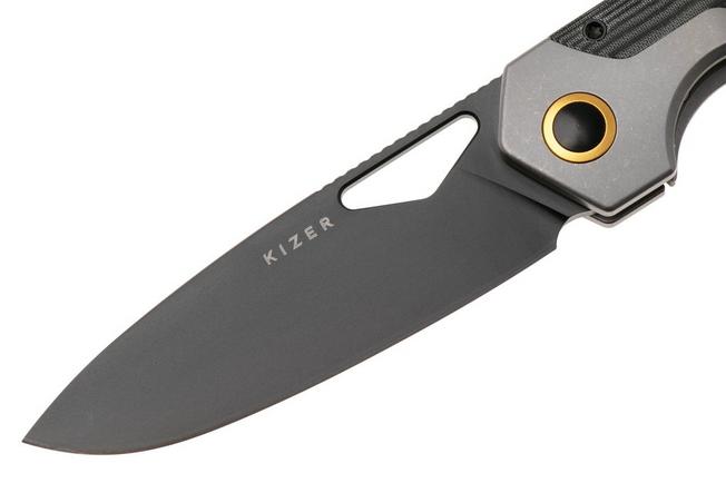 Imagen para Kizer Serpentine KI3759FDA2 Matte DLC Elmax, Titanium & Micarta Inlays, navaja, diseño de Jonathan Styles