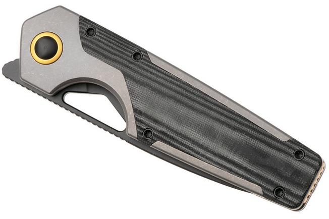 Imagen para Kizer Serpentine KI3759FDA2 Matte DLC Elmax, Titanium & Micarta Inlays, navaja, diseño de Jonathan Styles