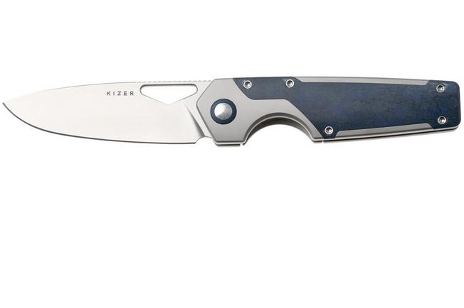 Imagen para Kizer Serpentine KI3759FDA3 Satin M390, Titanium & Blue Richlite Inlays, navaja, diseño de Jonathan Styles