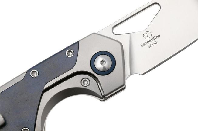Imagen para Kizer Serpentine KI3759FDA3 Satin M390, Titanium & Blue Richlite Inlays, navaja, diseño de Jonathan Styles