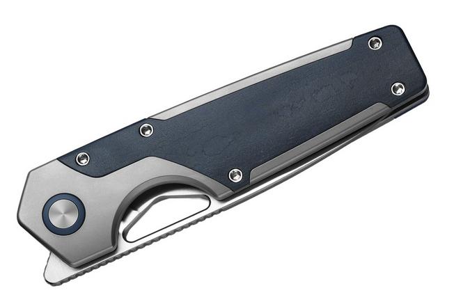 Imagen para Kizer Serpentine KI3759FDA3 Satin M390, Titanium & Blue Richlite Inlays, navaja, diseño de Jonathan Styles