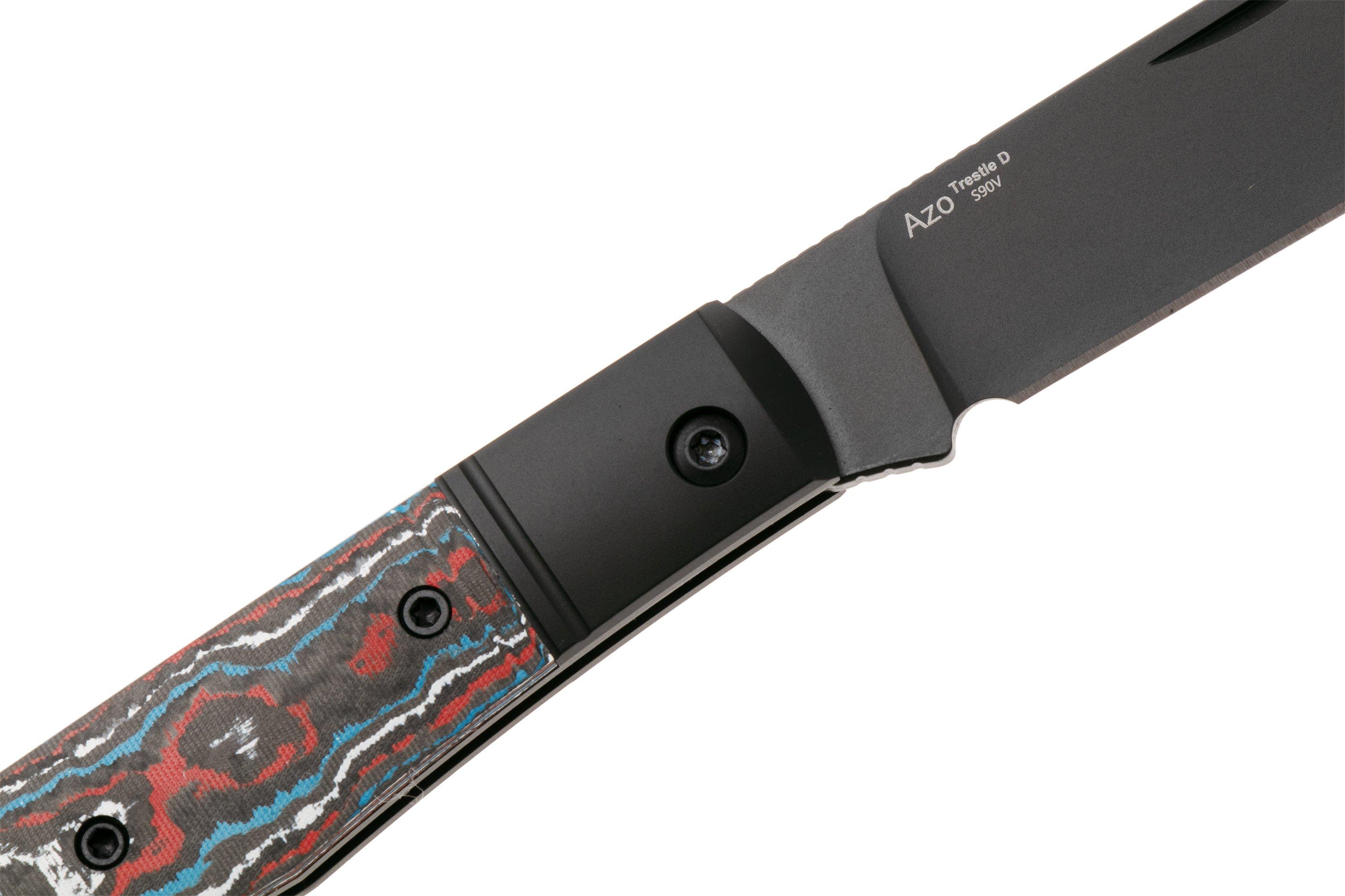 Kizer Trestle D Ki3760A1 Matt DLC Ultra S90V, Black Aluminum